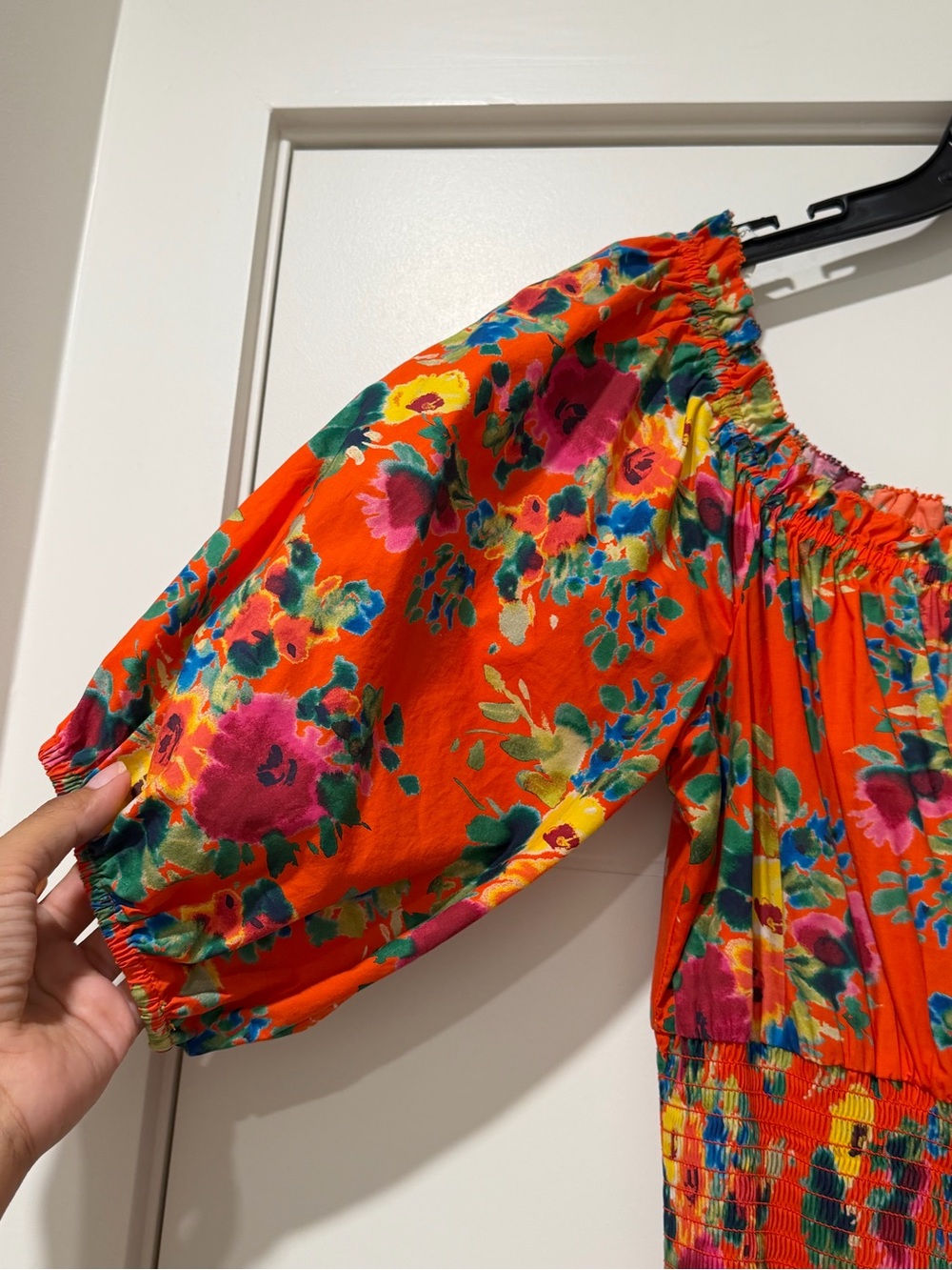 Cara Cara Mimi Dress Cherry Bouquet Orange Large - Picture 3 of 8